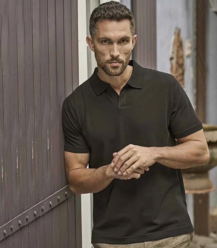 Tee Jays Tee Jays Luxury Stretch V Neck Polo Shirt in NAV