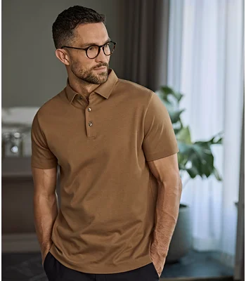 Tee Jays Tee Jays Pima Cotton Interlock Polo Shirt in Cement