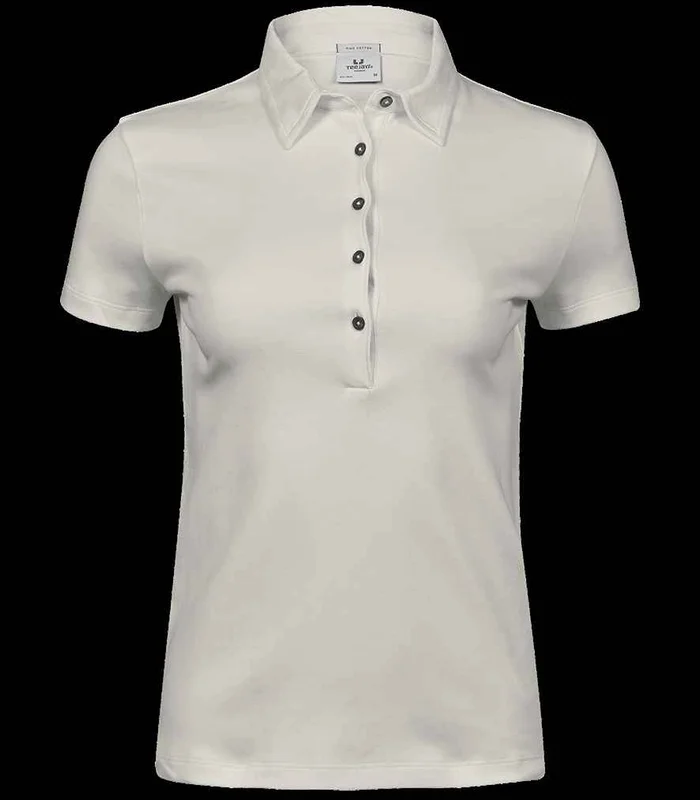 Tee Jays Tee Jays Ladies Pima Cotton Interlock Polo Shirt in Cement