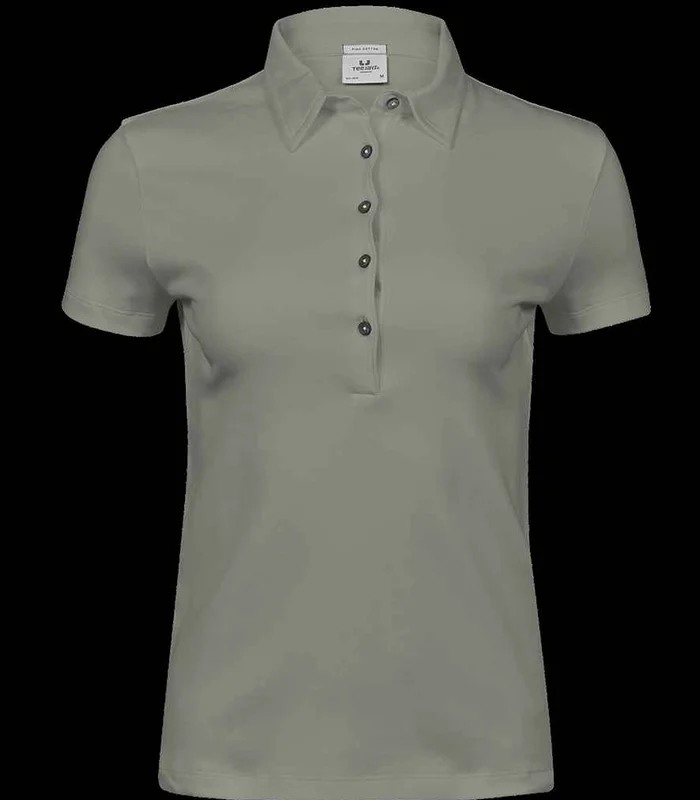 Tee Jays Tee Jays Ladies Pima Cotton Interlock Polo Shirt in Sage