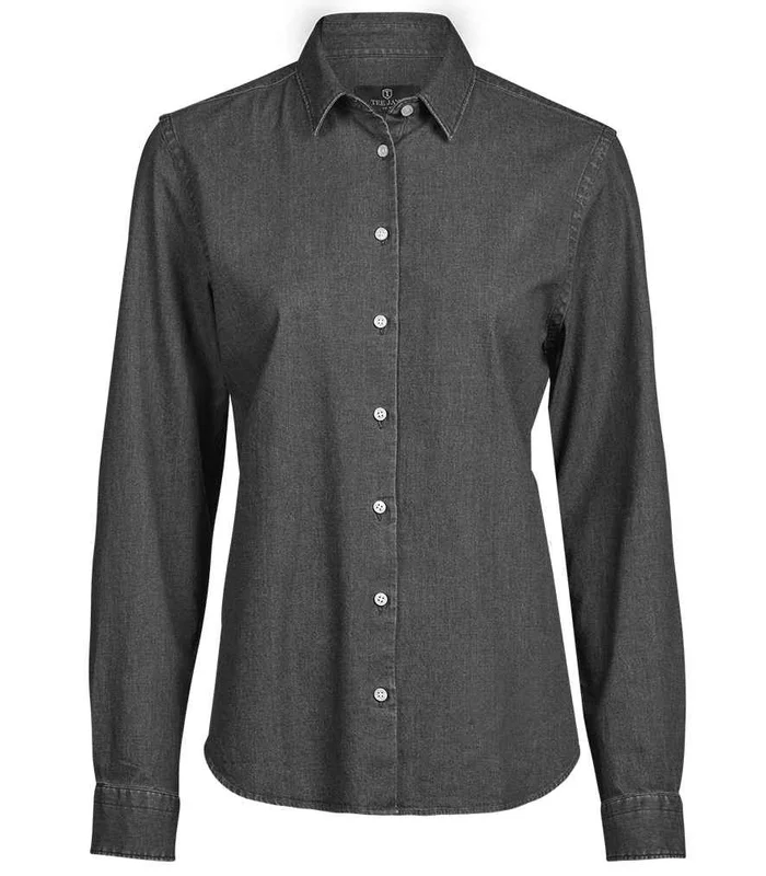 Tee Jays Tee Jays Ladies Denim Shirt in Black Denim