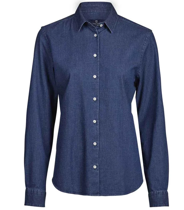 Tee Jays Tee Jays Ladies Denim Shirt in Blue Denim