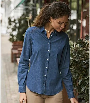 Tee Jays Tee Jays Ladies Denim Shirt in Black Denim