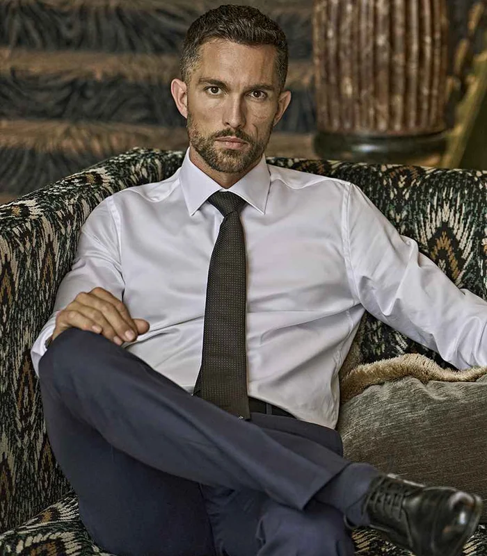 Tee Jays Tee Jays Luxury Slim Fit Long Sleeve Oxford Shirt in WHI