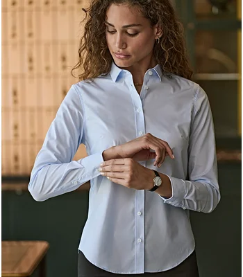 Tee Jays Tee Jays Ladies Stretch Luxury Long Sleeve Poplin Shirt in LBL