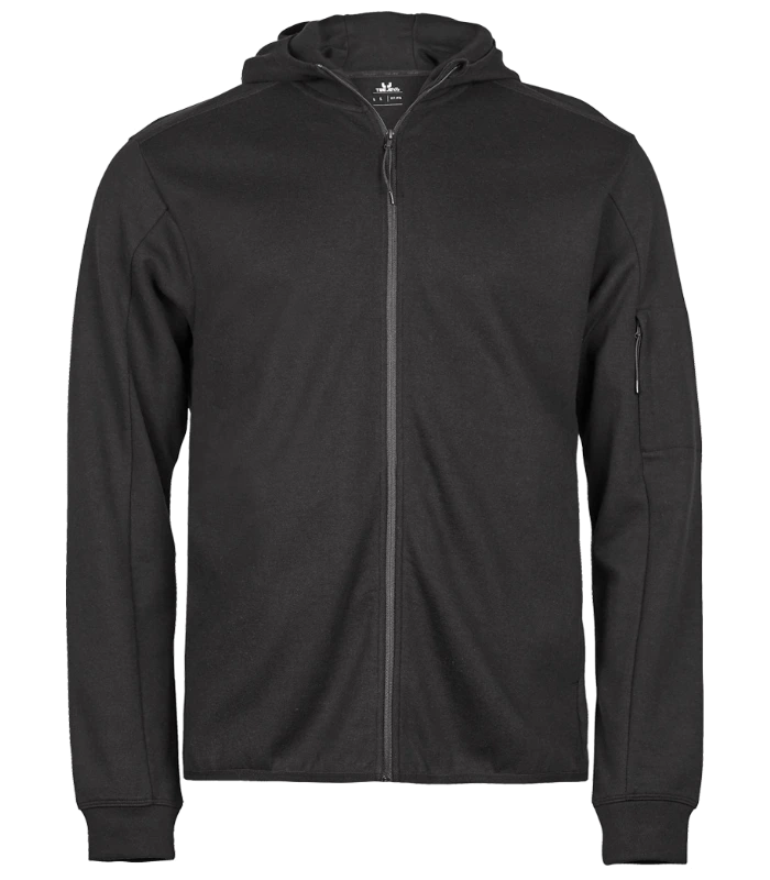 Tee Jays Tee Jays Athletic Hooded Full Zip Sweat Jacket in BLK
