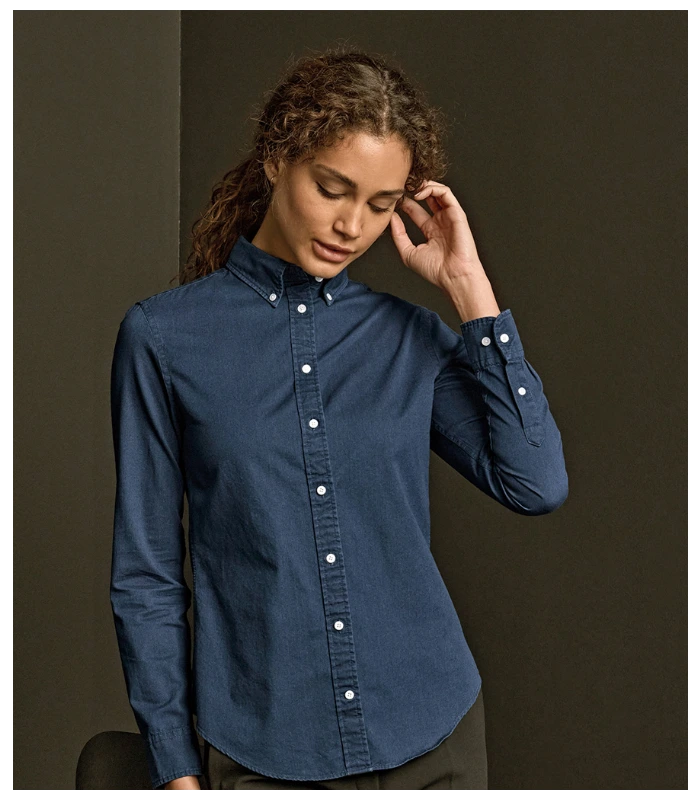 Tee Jays Tee Jays Ladies Long Sleeve Interlock T-Shirt in NAV