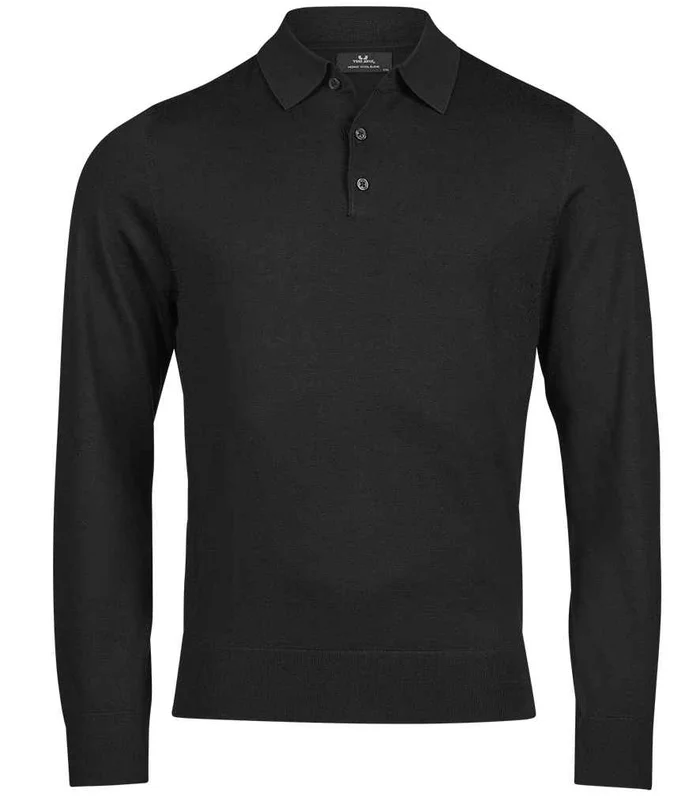 Tee Jays Tee Jays Knitted Polo Shirt in Black