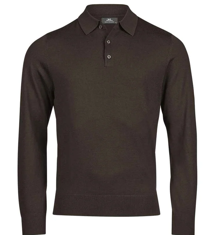 Tee Jays Tee Jays Knitted Polo Shirt in Mocha