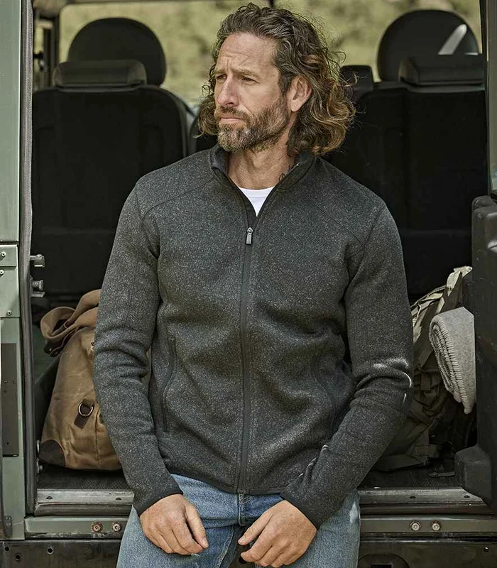 Tee Jays Tee Jays Knitted Outdoor Fleece Jacket in Grey Melange