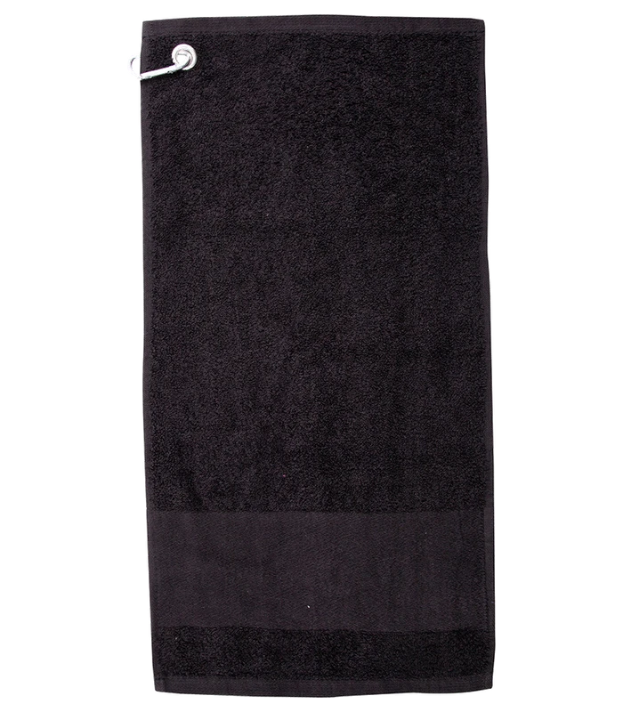 Towel City Towel City Printable Border Golf Towel in BLK