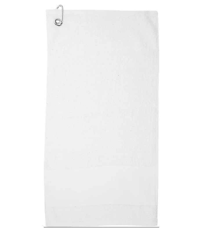 Towel City Towel City Printable Border Golf Towel in WHI