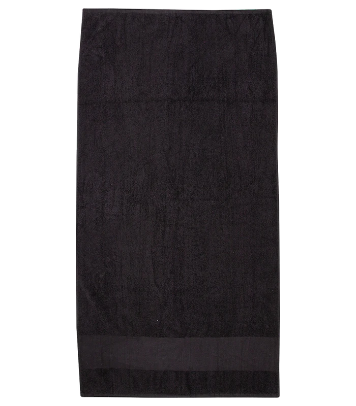 Towel City Towel City Printable Border Hand Towel in BLK