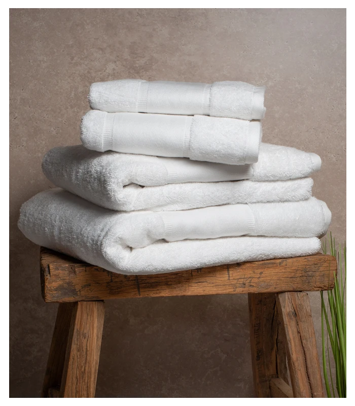 Towel City Towel City Organic Printable Border Bath Towel in WHI