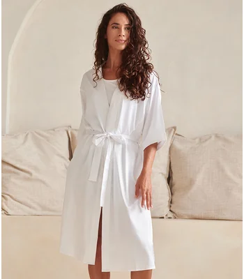 Towel City Towel City Ladies Satin Robe in WHI