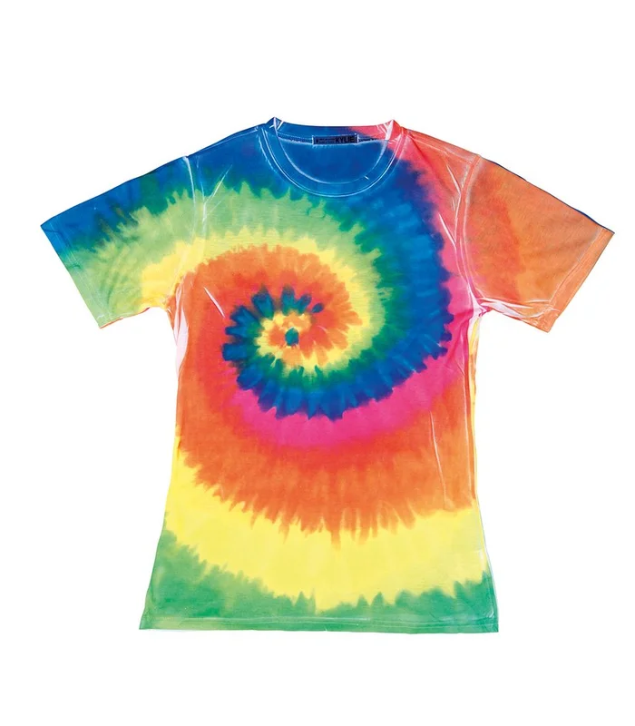 Colortone Colortone Women's sublimated rainbow T in Rainbow