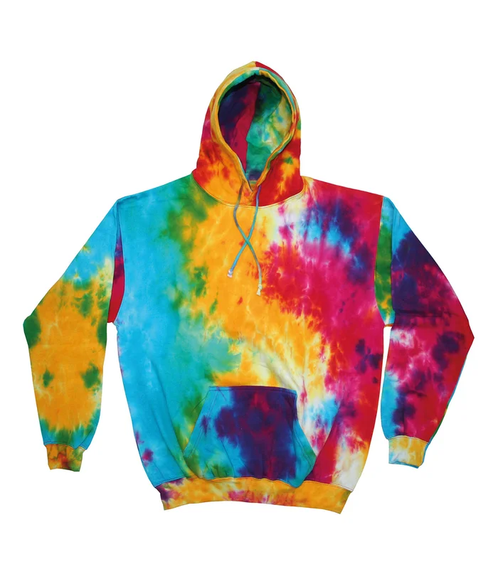 Colortone Colortone Rainbow tie-dye hoodie in Multi Rainbow
