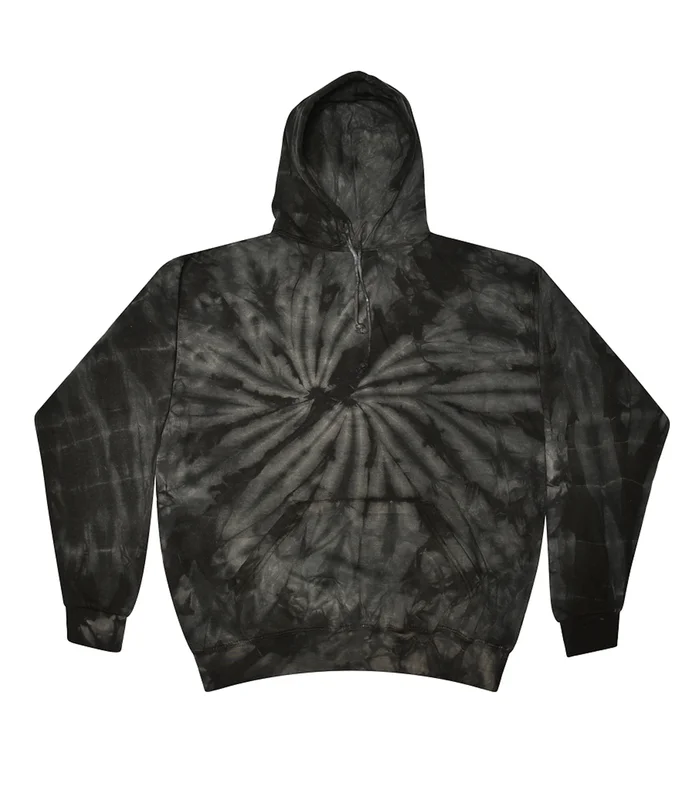 Colortone Colortone Rainbow tie-dye hoodie in Spider Black