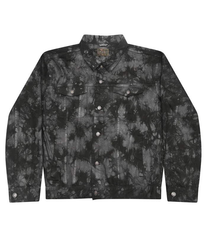 Colortone Colortone Tie-dye denim jacket in Crystal Black
