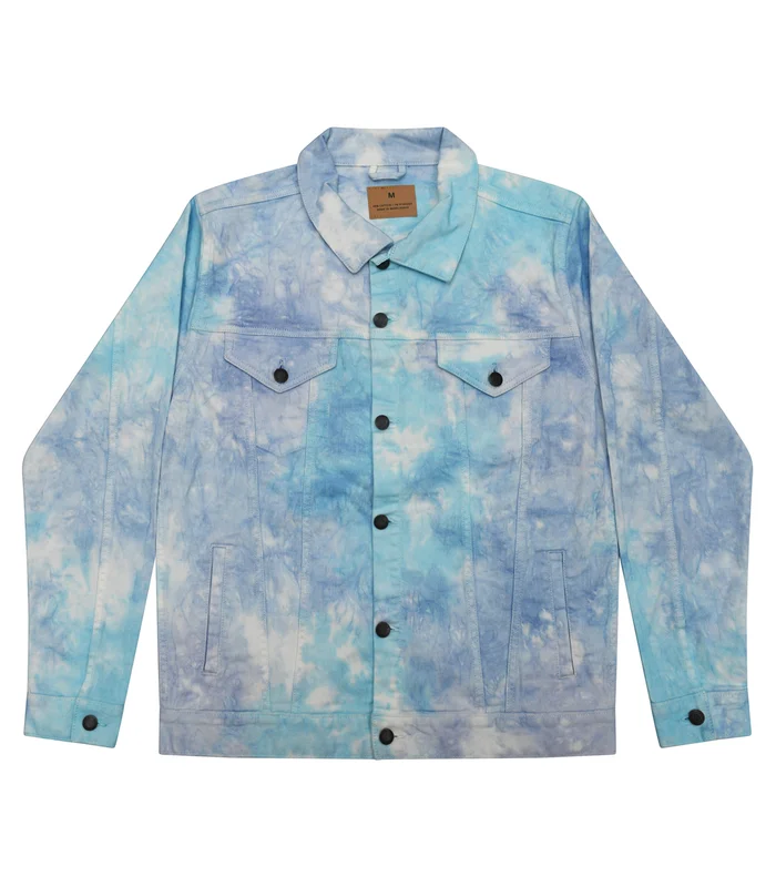 Colortone Colortone Tie-dye denim jacket in Lagoon
