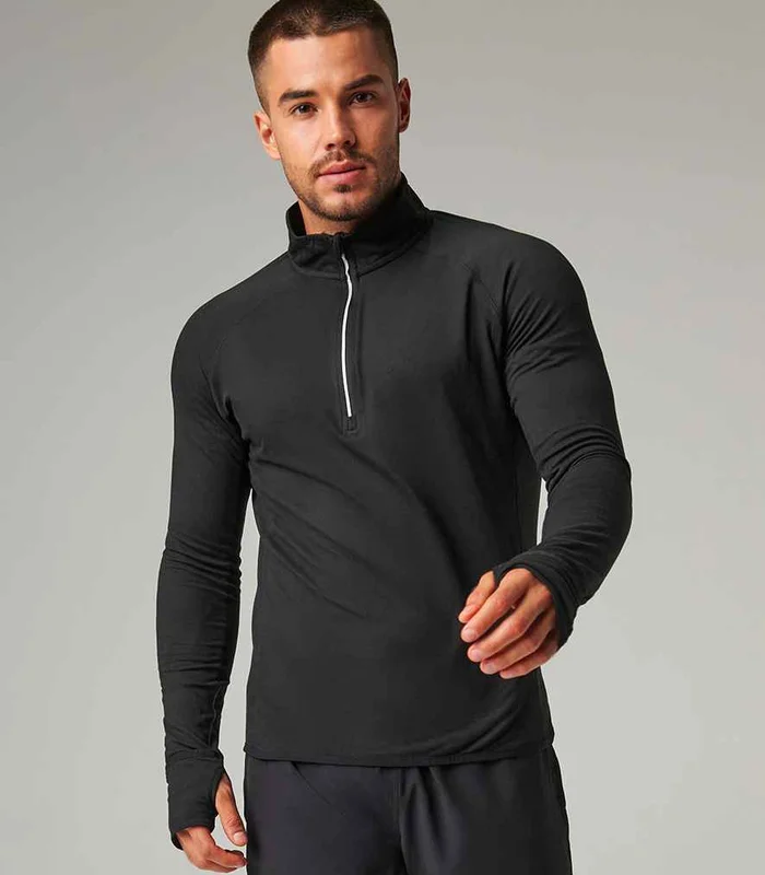 Tombo Tombo Long Sleeve Zip Neck Performance Top