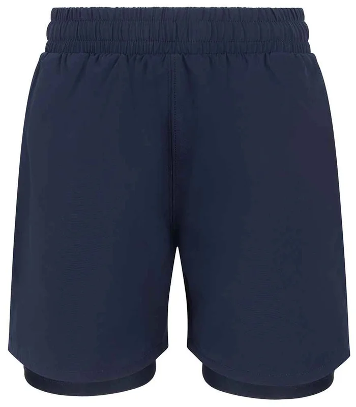 Tombo Tombo Kids Double Layer Sports Shorts in Navy