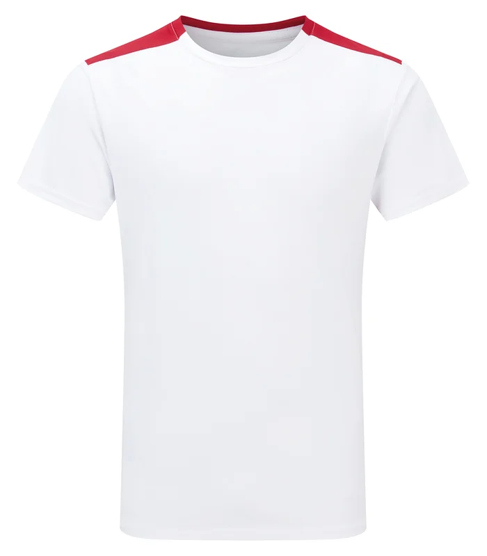 TriDri® TriDri® TriDri® Contrast performance t-shirt in White/Fire Red