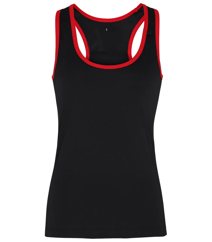 TriDri® TriDri® Women's TriDri® panelled fitness vest in Black/Red