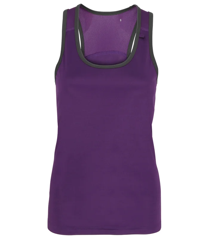 TriDri® TriDri® Women's TriDri® panelled fitness vest in Purple/Charcoal