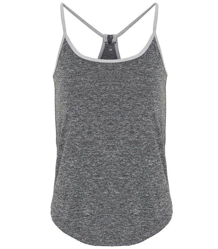 TriDri® TriDri® Women's TriDri® yoga vest in Black Melange/Silver Melange