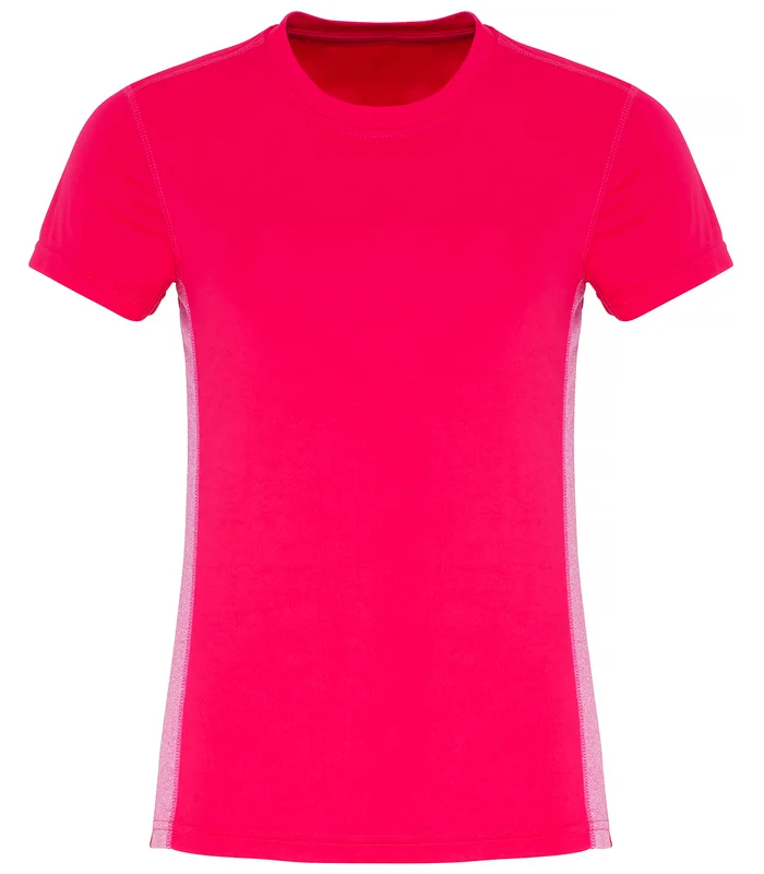 TriDri® TriDri® Women's TriDri® contrast panel performance t-shirt in Hot Pink/Pink Melange