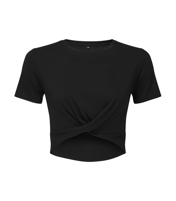 TriDri® TriDri® Womens TriDri® twist crop top in Black