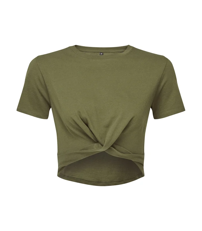 TriDri® TriDri® Womens TriDri® twist crop top in Olive