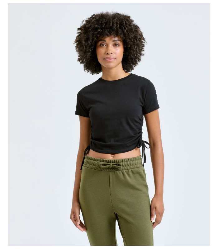 TriDri® TriDri® Womens TriDri® ruched crop top in Black