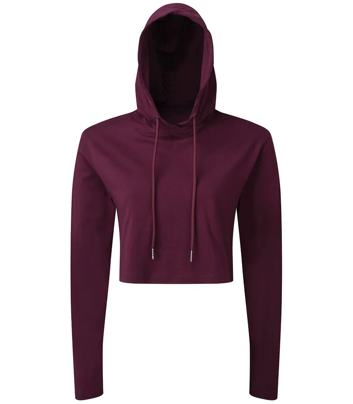 TriDri® TriDri® Women's TriDri® cropped hooded long sleeve t-shirt in Mulberry
