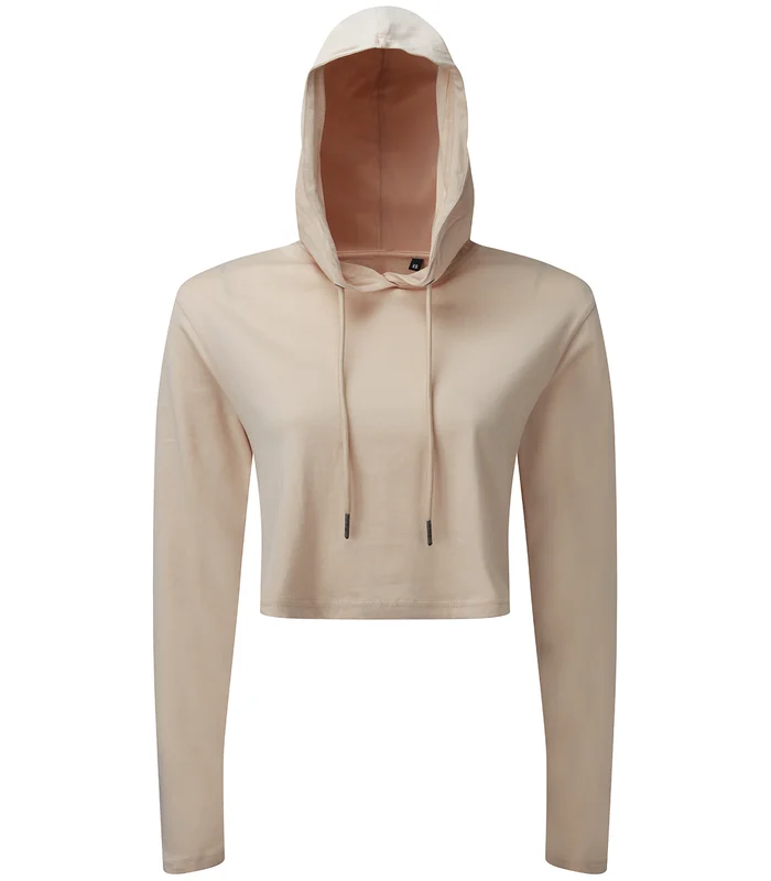 TriDri® TriDri® Women's TriDri® cropped hooded long sleeve t-shirt in Nude