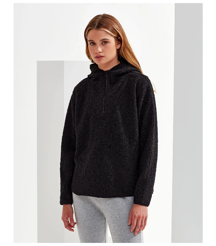 TriDri® TriDri® Women's TriDri® sherpa ¼-zip hoodie in Black