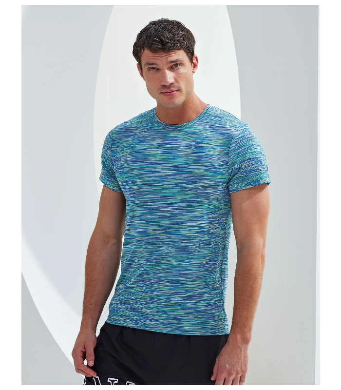 TriDri® TriDri® TriDri® space dye performance t-shirt in Green/Blue