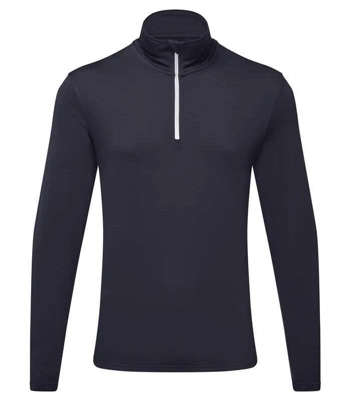 TriDri® TriDri® TriDri® recycled long sleeve brushed back ¼ zip top in French Navy/White