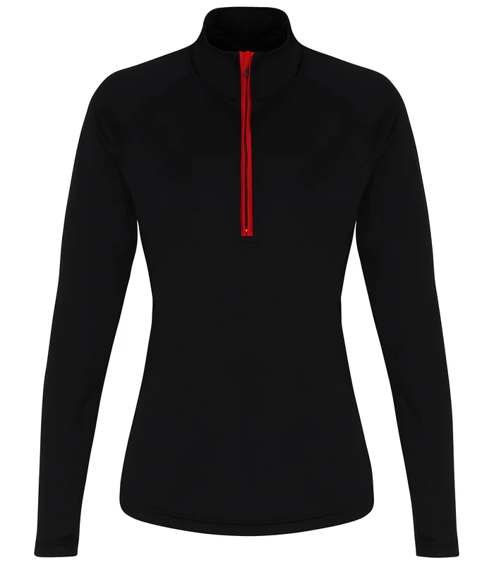 TriDri® TriDri® Women's TriDri® long sleeve performance ¼ zip in Black/Red