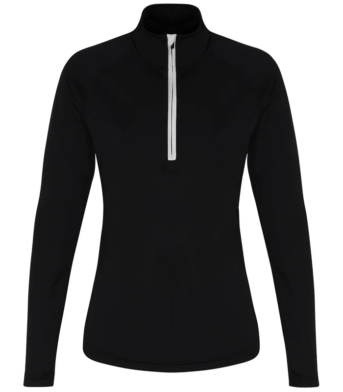 TriDri® TriDri® Women's TriDri® long sleeve performance ¼ zip in Black/White