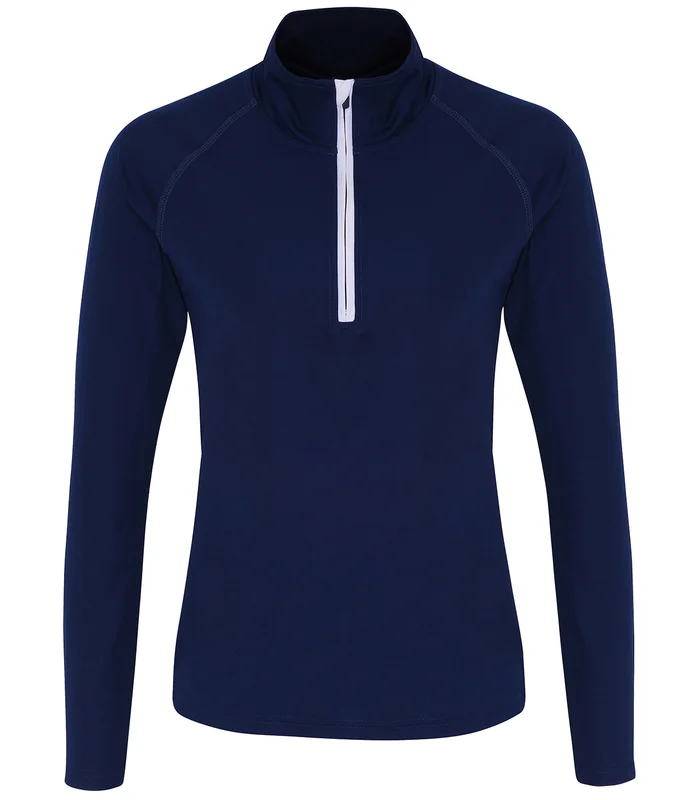 TriDri® TriDri® Women's TriDri® long sleeve performance ¼ zip in Navy/White