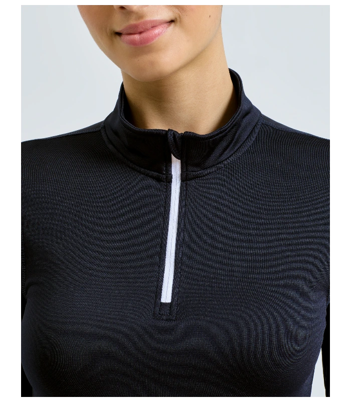 TriDri® TriDri® Womens TriDri® recycled long sleeve brushed back ¼ zip top in Black/Black