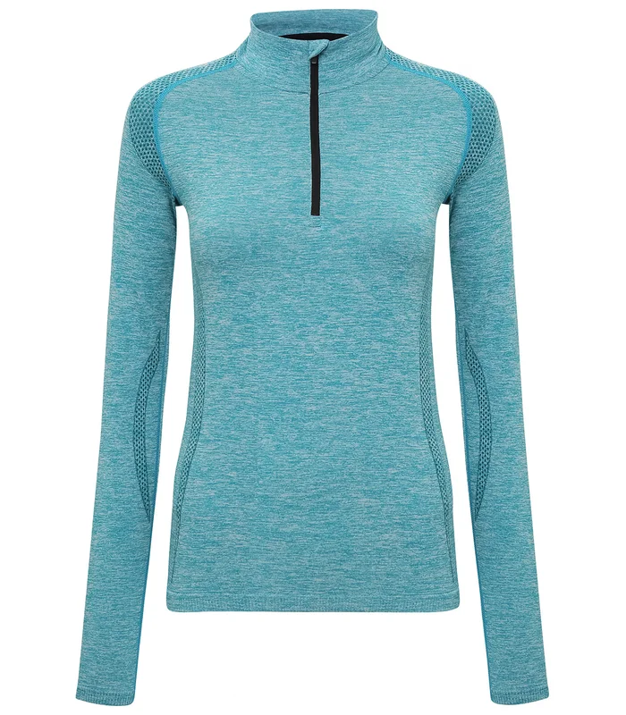 TriDri® TriDri® Women's TriDri® seamless '3D fit' multi-sport performance zip top in Turquoise