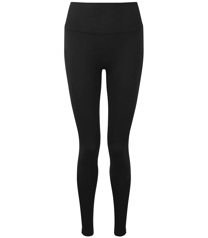 TriDri® TriDri® Women's TriDri® ribbed seamless 3D fit multi-sport leggings in Black