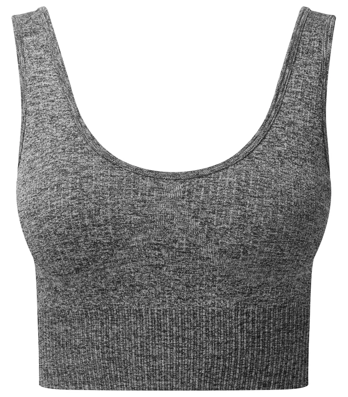 TriDri® TriDri® Women's TriDri® ribbed seamless 3D fit multi-sport bra in Black Melange