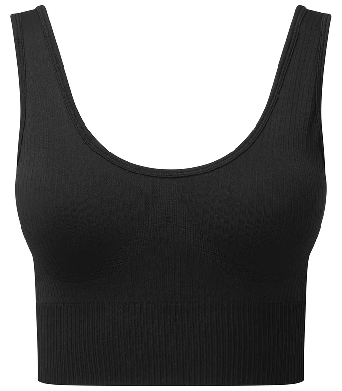 TriDri® TriDri® Women's TriDri® ribbed seamless 3D fit multi-sport bra in Black