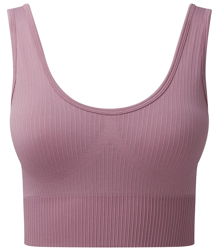 TriDri® TriDri® Women's TriDri® ribbed seamless 3D fit multi-sport bra in Mauve