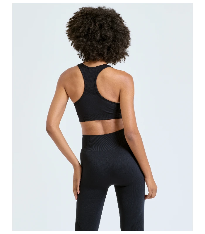 TriDri® TriDri® TriDri® seamless '3D fit' multi-sport sculpt solid colour bra in Black