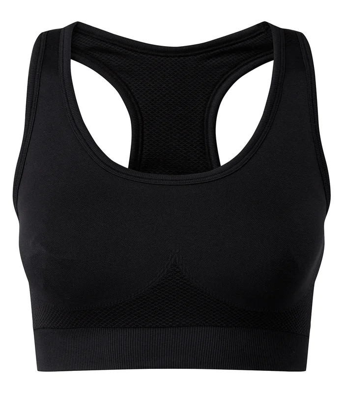 TriDri® TriDri® TriDri® seamless '3D fit' multi-sport sculpt solid colour bra in Black